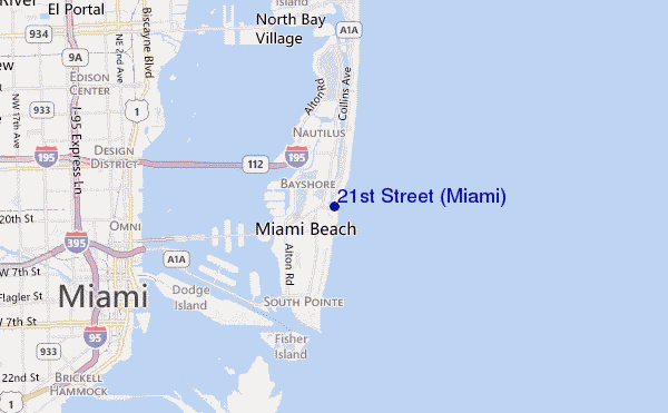 mappa di localizzazione di 21st Street (Miami)
