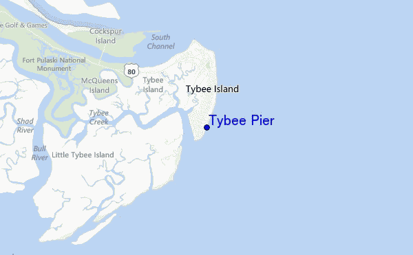 mappa di localizzazione di Tybee Pier