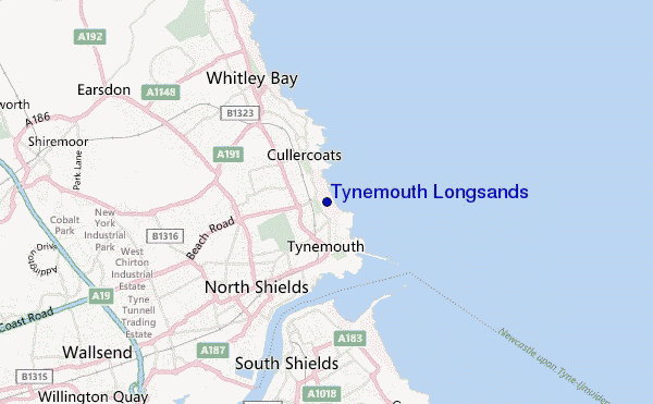 mappa di localizzazione di Tynemouth Longsands