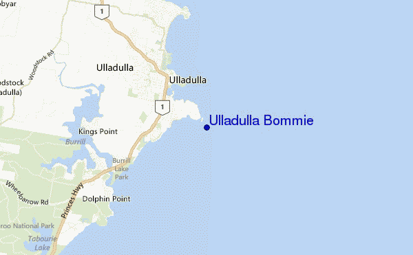mappa di localizzazione di Ulladulla Bommie