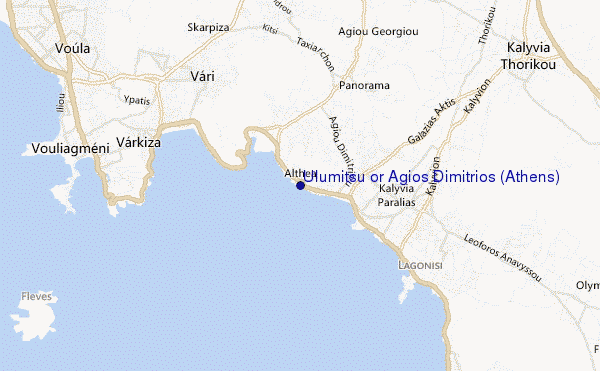 mappa di localizzazione di Ulumitsu or Agios Dimitrios (Athens)