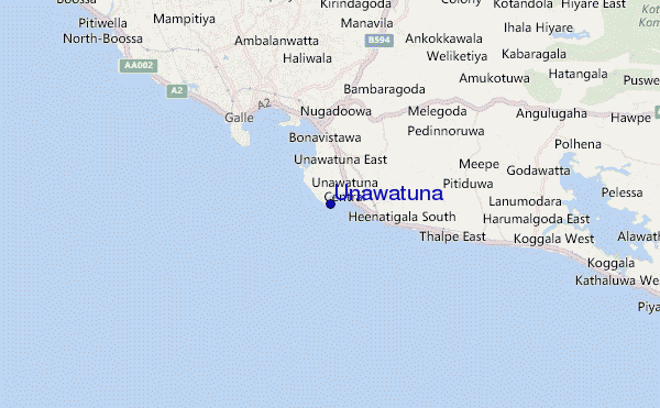 mappa di localizzazione di Unawatuna