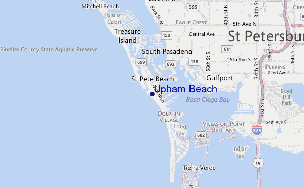 mappa di localizzazione di Upham Beach