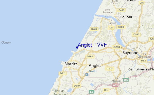 mappa di localizzazione di Anglet - VVF