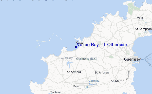 mappa di localizzazione di Vazon Bay - T'Otherside