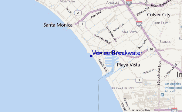 mappa di localizzazione di Venice Breakwater