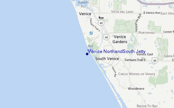 mappa di localizzazione di Venice North and South Jetty