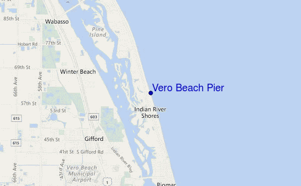 mappa di localizzazione di Vero Beach Pier