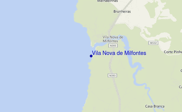 mappa di localizzazione di Vila Nova de Milfontes