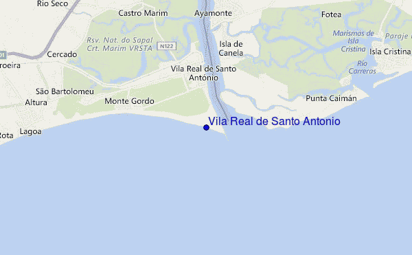 mappa di localizzazione di Vila Real de Santo Antonio