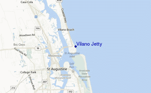 mappa di localizzazione di Vilano Jetty