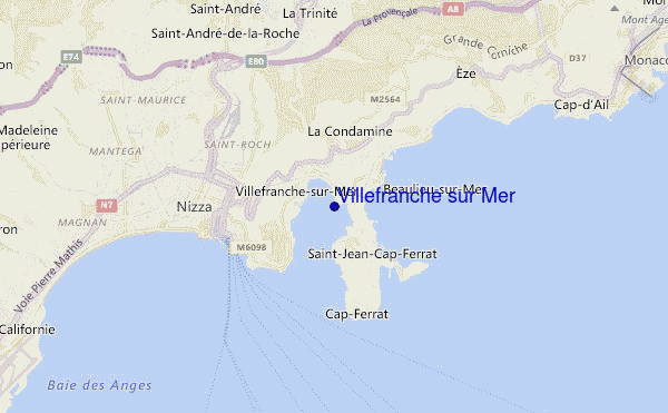mappa di localizzazione di Villefranche sur Mer