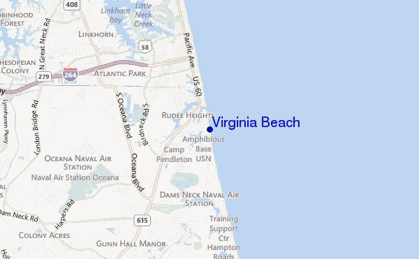 mappa di localizzazione di Virginia Beach