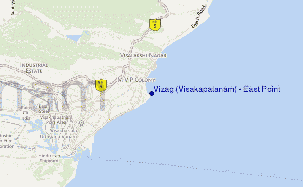 mappa di localizzazione di Vizag (Visakapatanam) - East Point