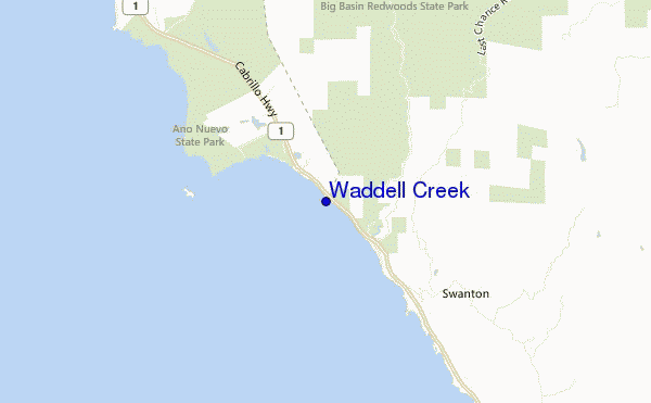 mappa di localizzazione di Waddell Creek