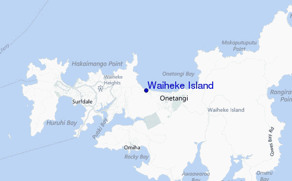 mappa di localizzazione di Waiheke Island
