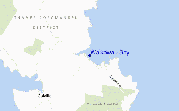 mappa di localizzazione di Waikawau Bay