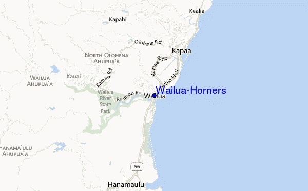 mappa di localizzazione di Wailua/Horners