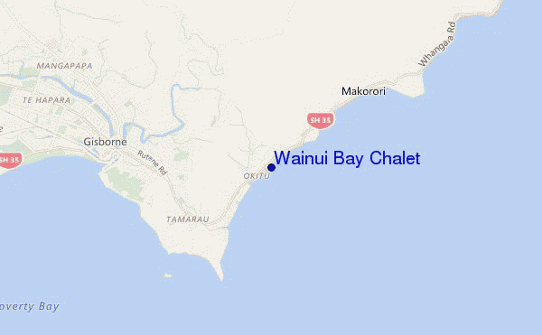 mappa di localizzazione di Wainui Bay Chalet