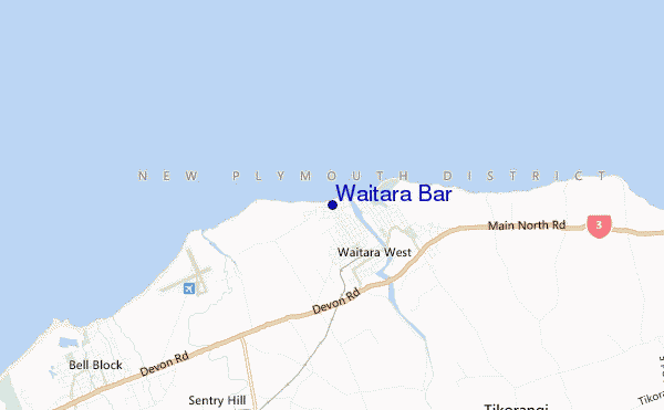 mappa di localizzazione di Waitara Bar