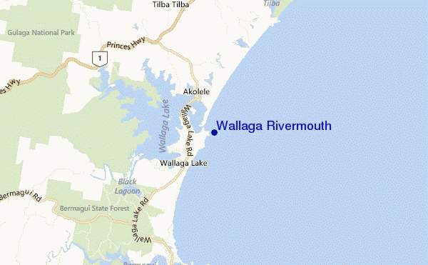 mappa di localizzazione di Wallaga Rivermouth