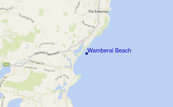 mappa di localizzazione di Wamberal Beach