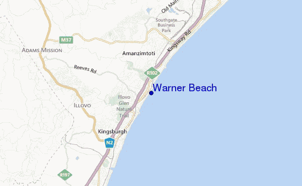 mappa di localizzazione di Warner Beach
