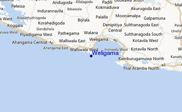 mappa di localizzazione di Weligama