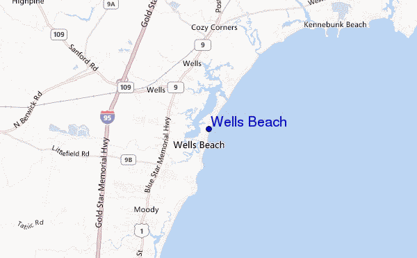 mappa di localizzazione di Wells Beach