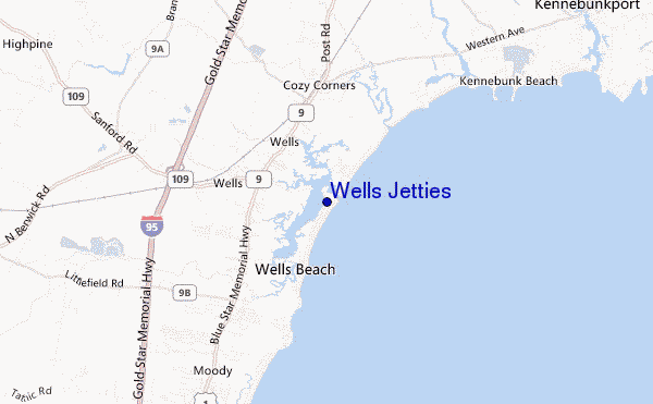 mappa di localizzazione di Wells Jetties