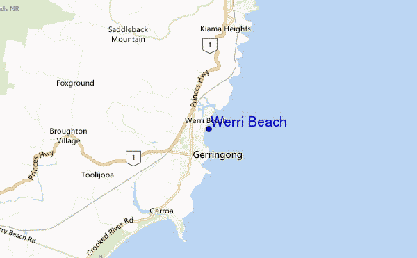 mappa di localizzazione di Werri Beach