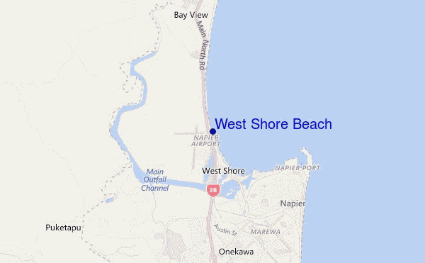 mappa di localizzazione di West Shore Beach
