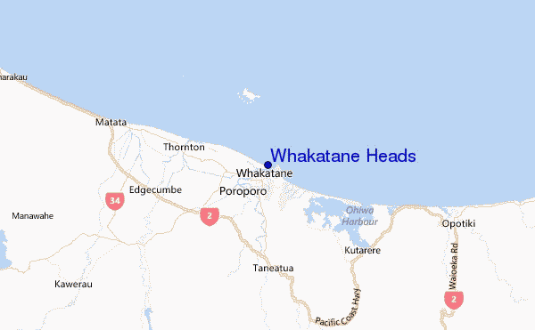 Whakatane Heads Location Map