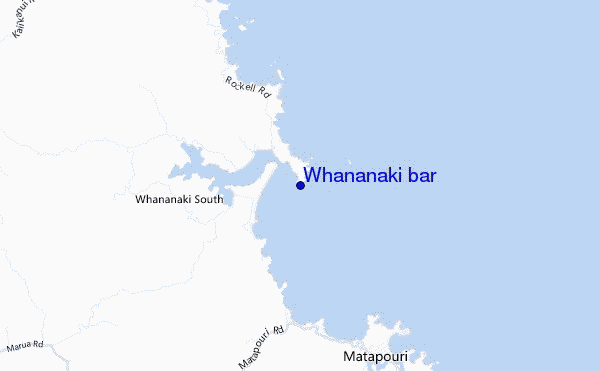 mappa di localizzazione di Whananaki bar