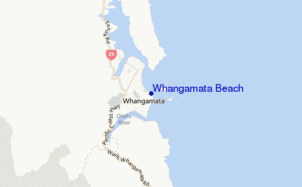 mappa di localizzazione di Whangamata Beach