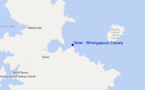 mappa di localizzazione di Okiwi - Whangapoua Estuary