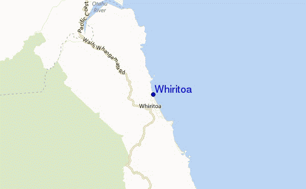 mappa di localizzazione di Whiritoa