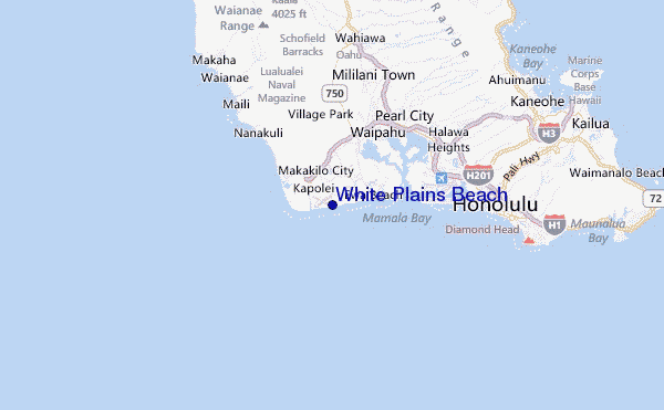 White Plains Beach Location Map