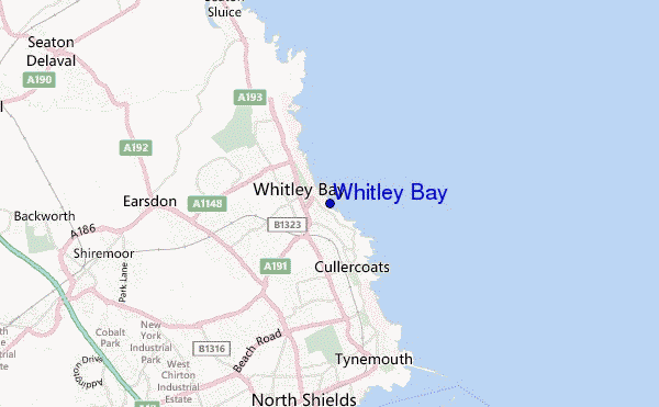 mappa di localizzazione di Whitley Bay