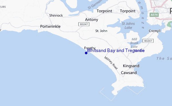 mappa di localizzazione di Whitsand Bay and Tregantle