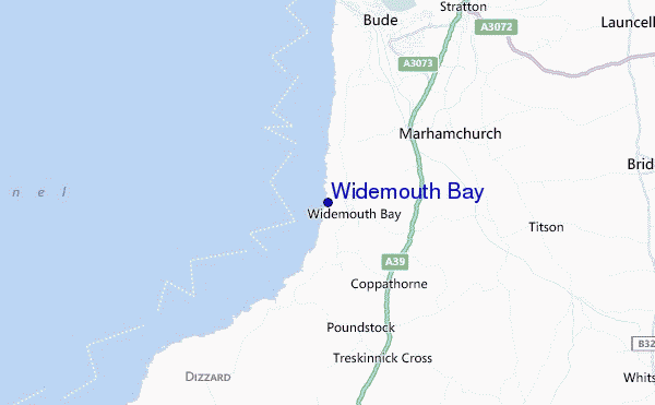 mappa di localizzazione di Widemouth Bay
