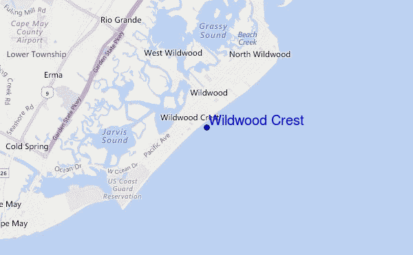 mappa di localizzazione di Wildwood Crest