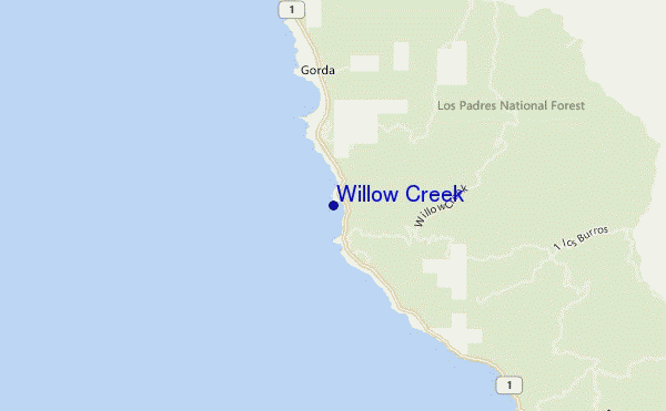 mappa di localizzazione di Willow Creek
