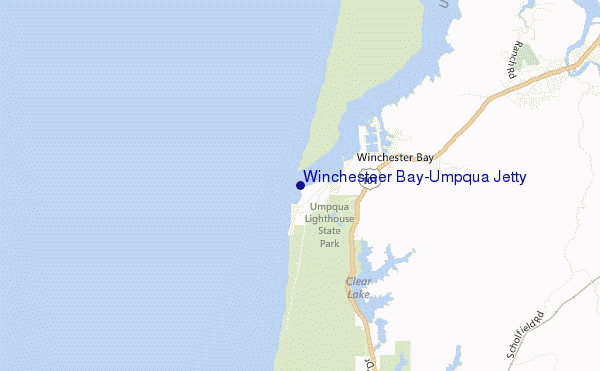 mappa di localizzazione di Winchesteer Bay/Umpqua Jetty