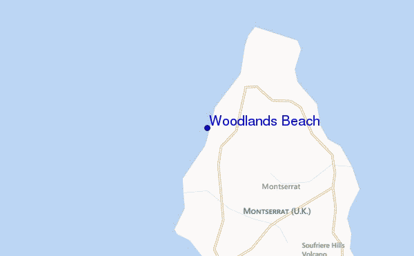 mappa di localizzazione di Woodlands Beach