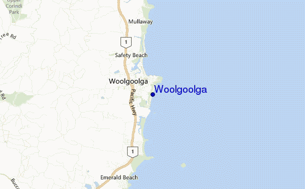 mappa di localizzazione di Woolgoolga