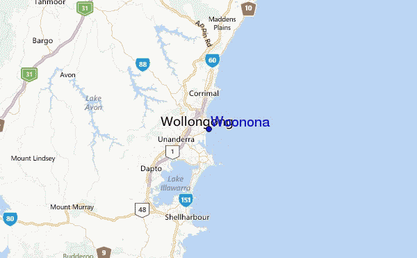 Woonona Location Map