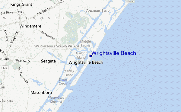 mappa di localizzazione di Wrightsville Beach