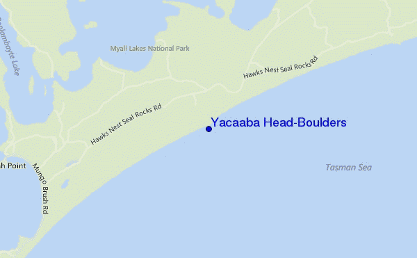 mappa di localizzazione di Yacaaba Head-Boulders