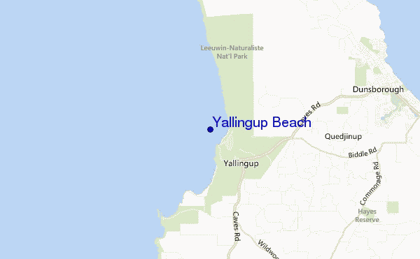 mappa di localizzazione di Yallingup Beach